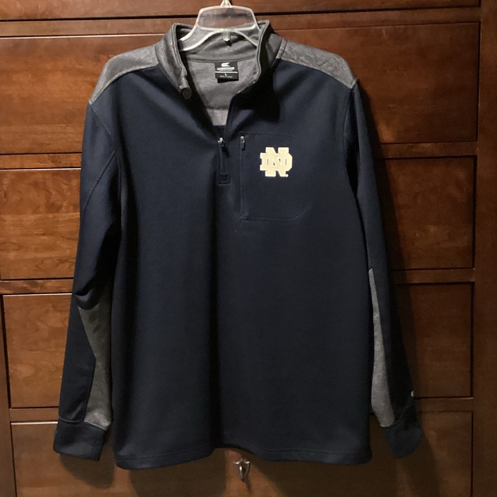 Colosseum Navy and Gray Notre Dame Quarter-Zip Pullover